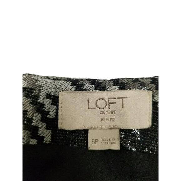 LOFT Outlet Petite 6 Gray Plaid Mini Skirt Professional School Girl Academia - Picture 2 of 8